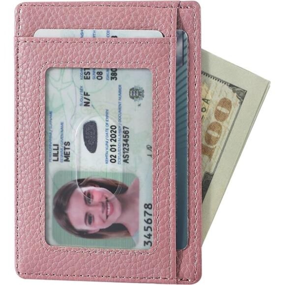 Slim Wallet Front Pocket Minimalist Leather RFID Blocking Medium Size - Picture 5 of 7